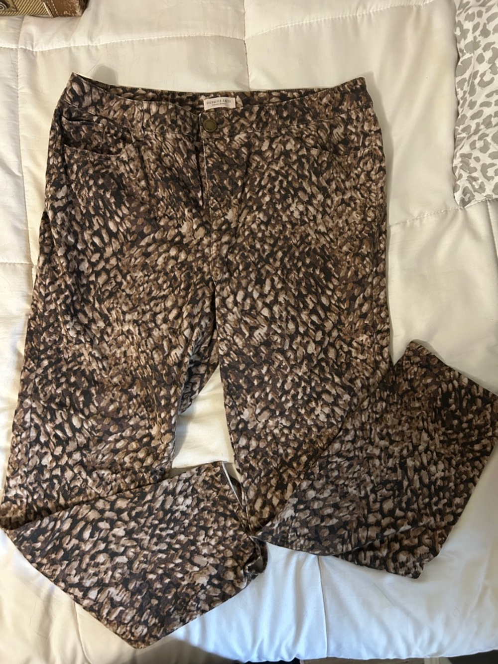 Coldwater Creek Brown and Black Animal Print Jeans